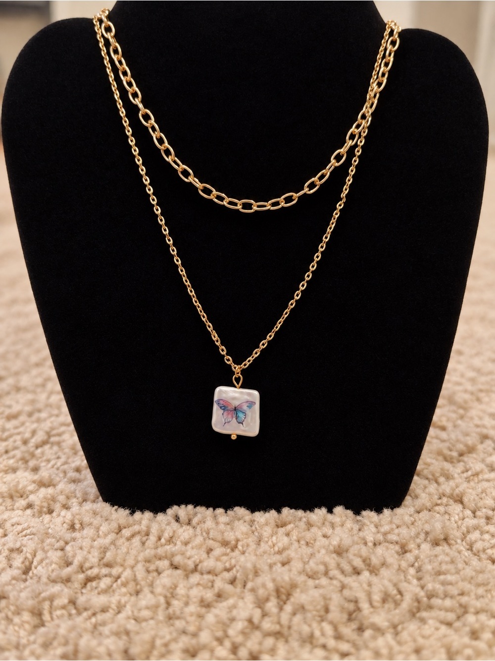 Arizona Jean Co. Layered Gold-Tone Butterfly Pendant Necklace